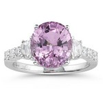 Pink Spinel & Diamond Ring 18k White Gold